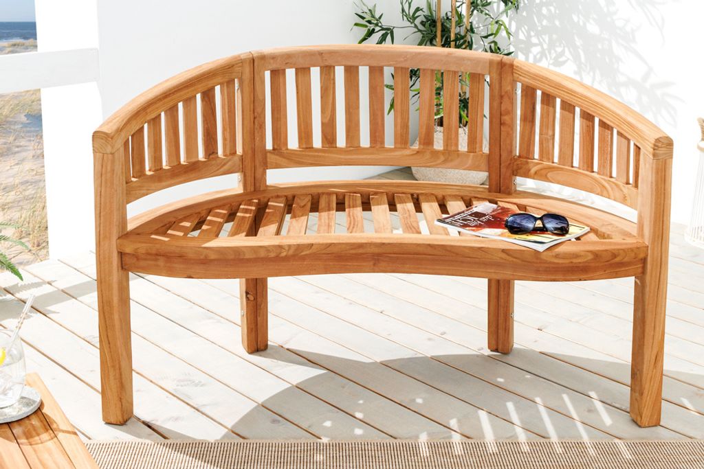 Massive Gartenbank EMPIRE TEAK 120cm natur Teakholz Produktbild 2