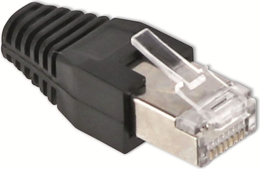 S-IMPULS CAT.6 RJ45-Stecker mit Führungskamm, schwarz, 10 Stück