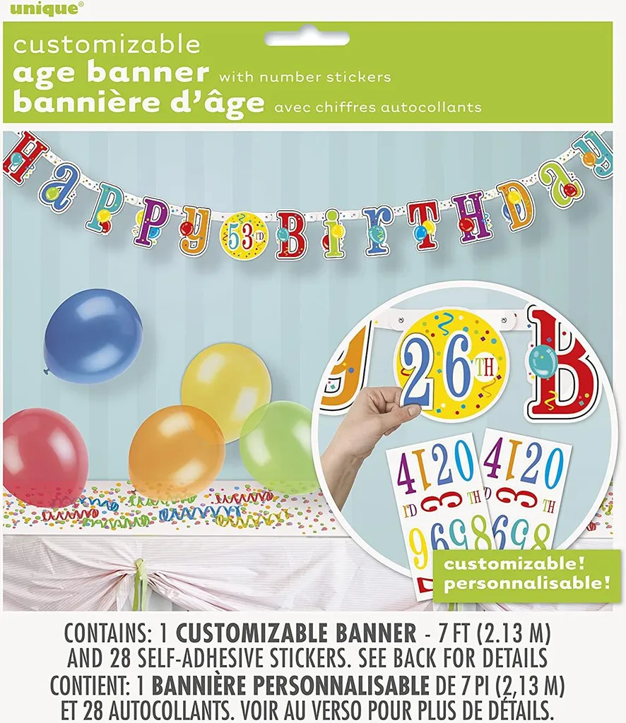 Décoration Anniversaire Murale 213cm - Guirlande Happy Birthday Jumbo