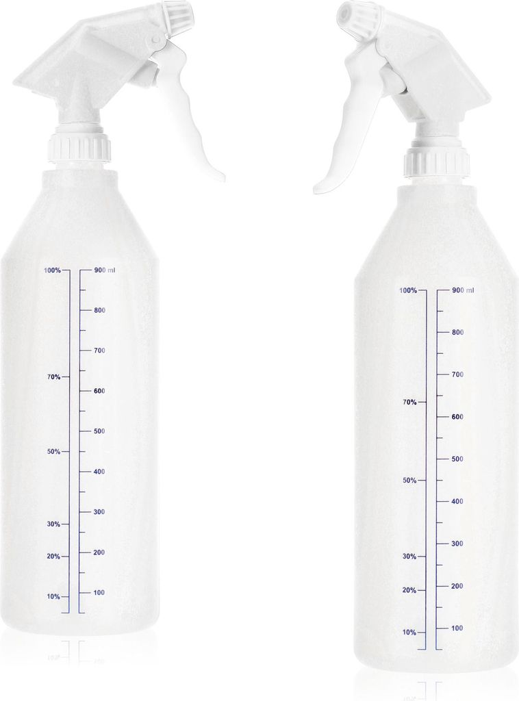 COM-FOUR 2x Sprühflasche mit Skala - Wasser-Pumpsprüher mit 28/400 Gewinde für Haushalt, Garten, Werkstatt, Auto - Zerstäuberflasche mit vers...
