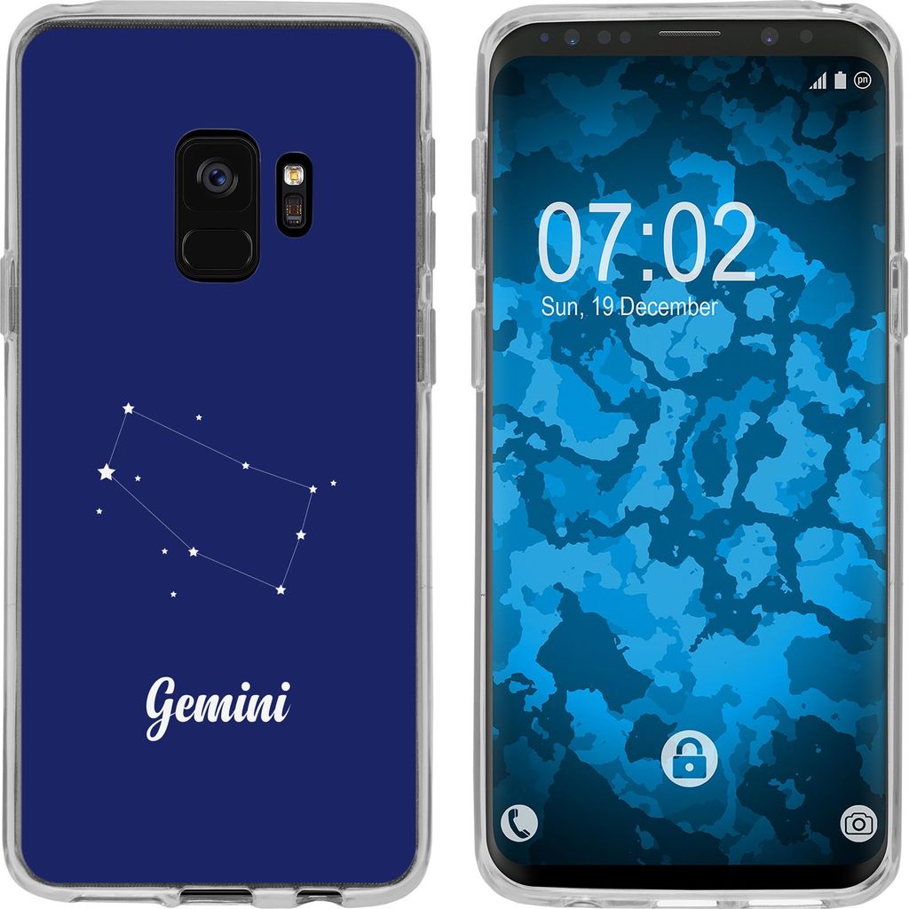 PhoneNatic Case kompatibel mit Samsung Galaxy S9 Silikon-Hülle SternzeichenGemini M12