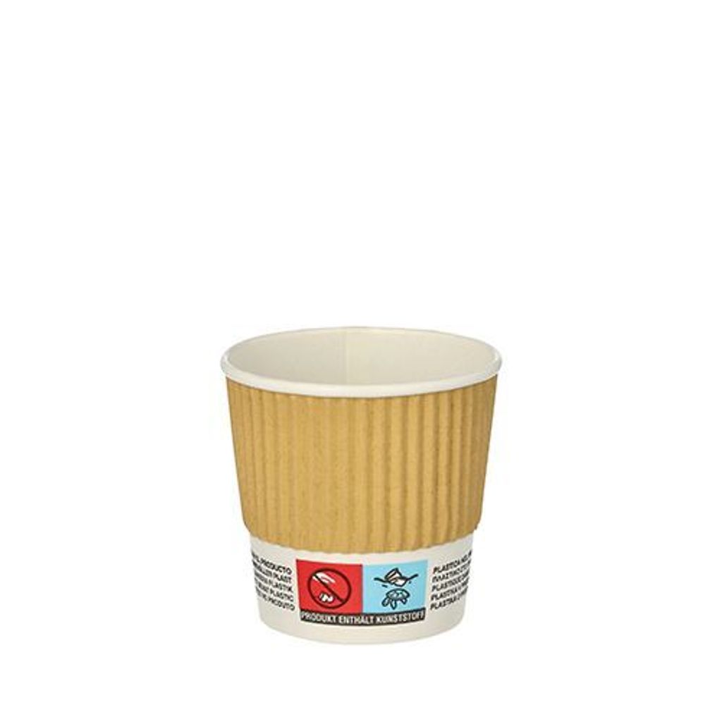 Papstar Einweg-Kaffeebecher, Pappe "pure", 0,1 l doppelwandig, 20 x 25 Stück