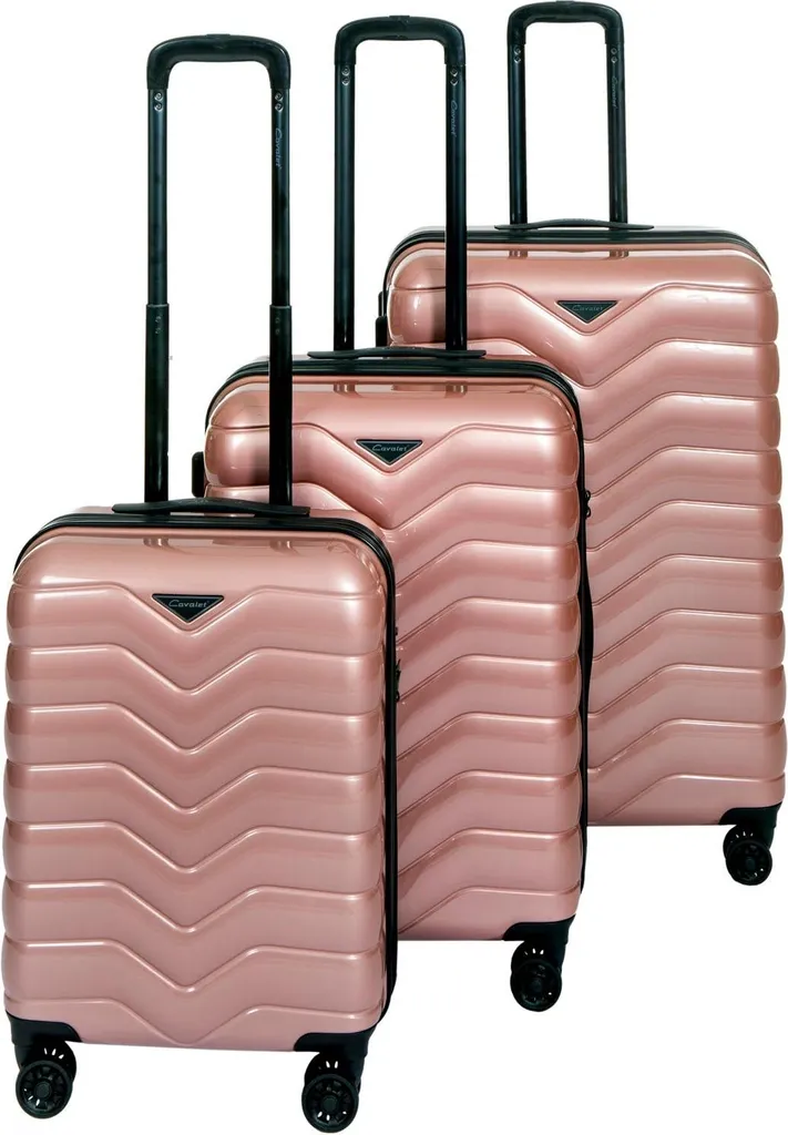 Ensemble de bagages roses Smygehuk idéal pour voyages en famille et avion