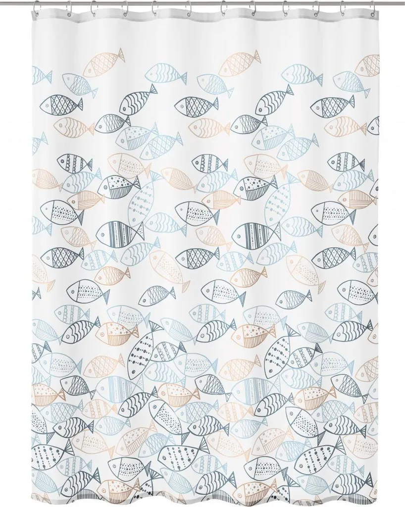 Rideau de douche textile SARDINAS Kleine Wolke multicolore 180x200 cm