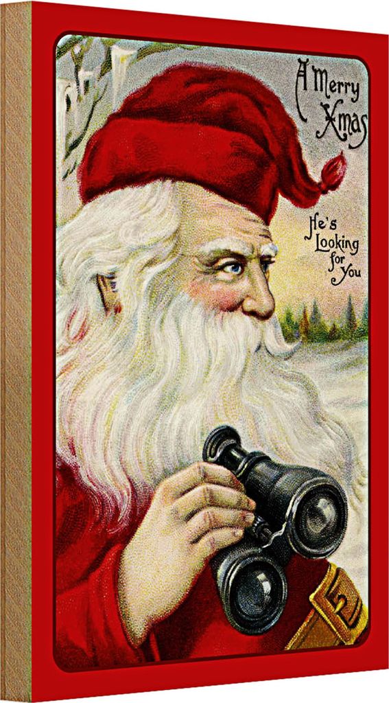 Holzschild Weihnachten Schnee Winter Santa Claus 20x30cm