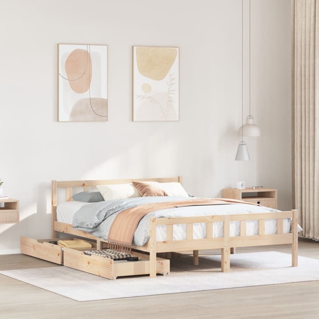 Maison Exclusive - Massivholzbett ohne Matratze 120x190 cm Kiefernholz