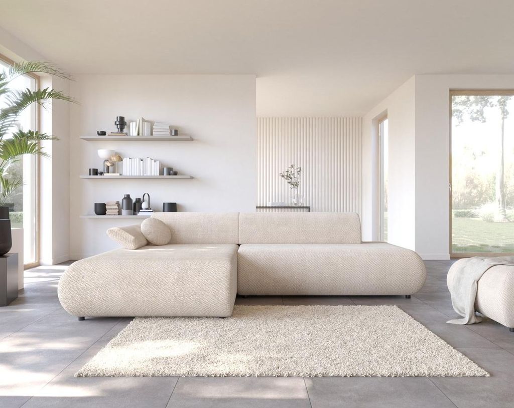 Eckschlafsofa mit Stauraum SURREY 1 - beige 2, linke Ecke