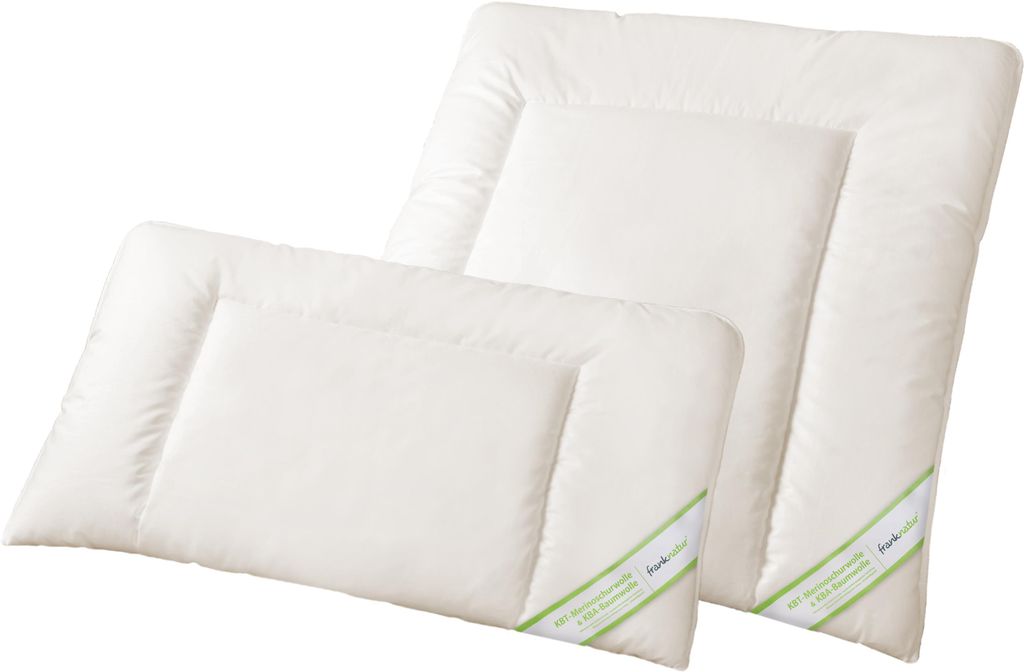 Bauchschläferkissen Kopfkissen 40x80 Schurwolle kbT Produktbild 