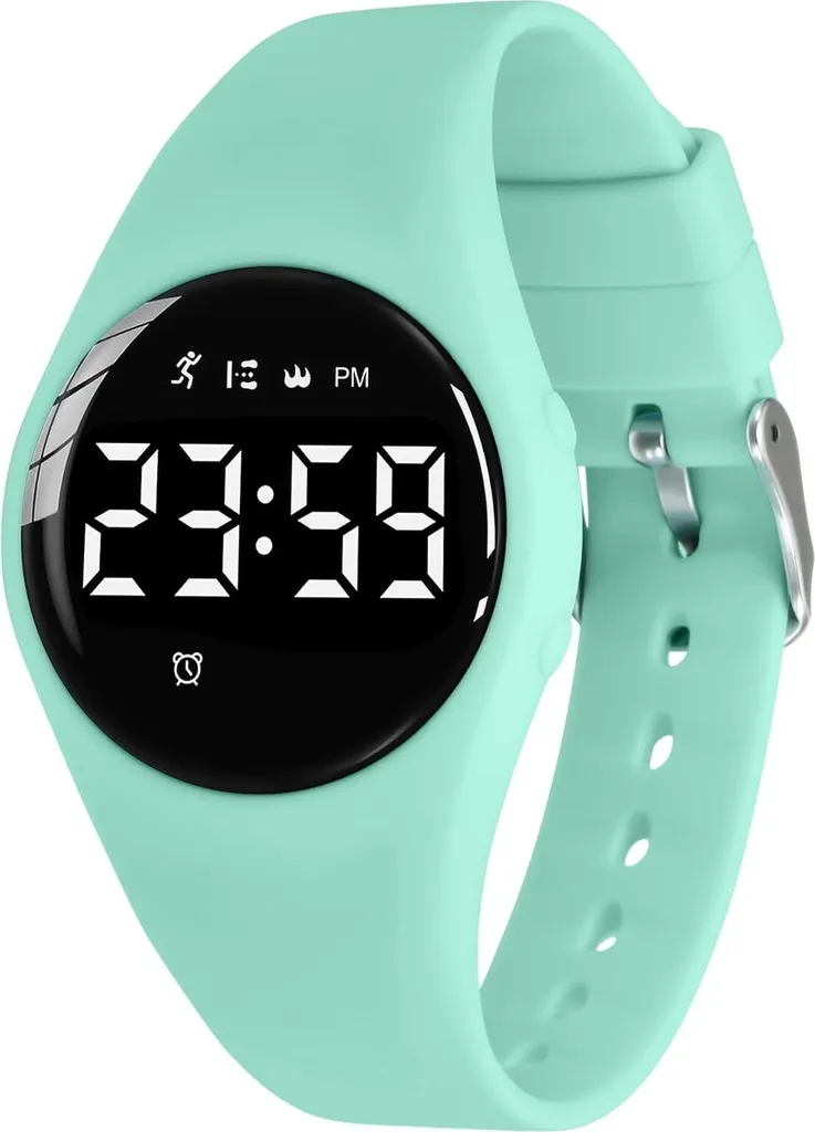 Bambini digitali Guarda ragazzi e ragazze sport all'aperto impermeabile orologio da polso con luce LED, allarme, cronometro, data, orologio fitness tracker con contapassi