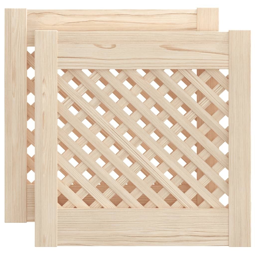 vidaXL Schranktüren 2 Stk. Gitter-Design 39,5x39,5cm Massivholz Kiefer