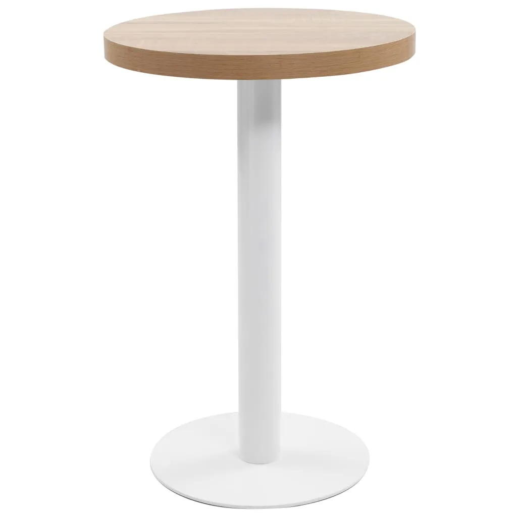 Table de bistrot gain de place 50 cm marron clair stable et durable