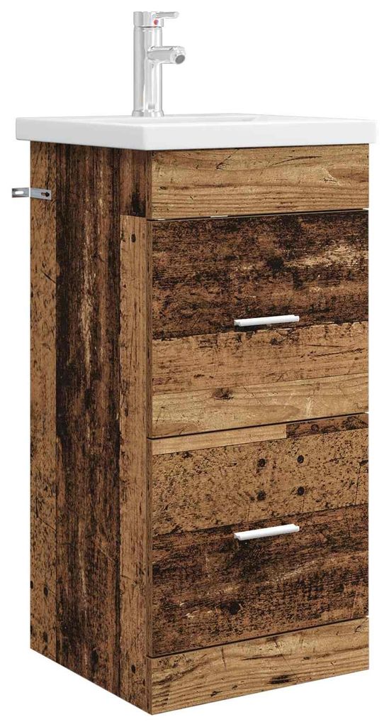 vidaXL Badezimmerschrank mit Waschbecken Altholz 42 x 40 x 84,5 cm