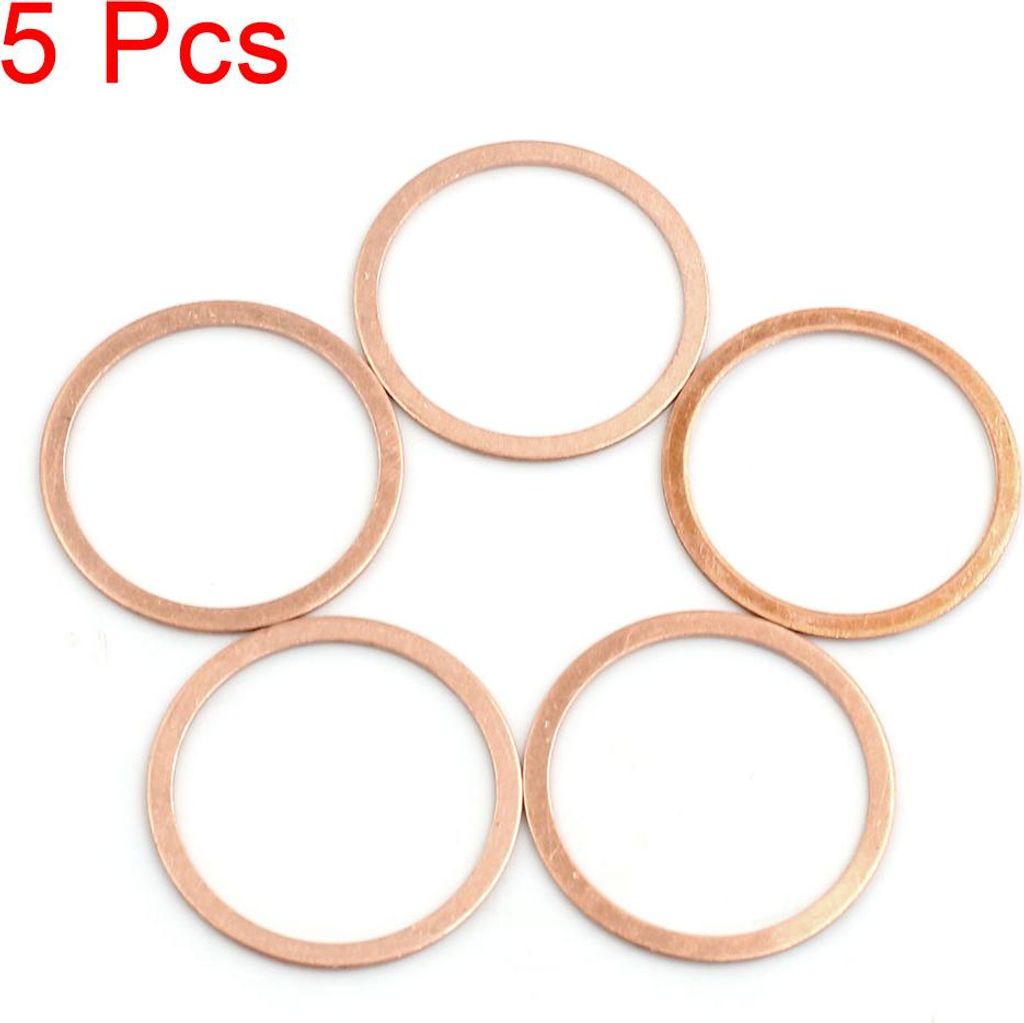 Kupferdichtringe Kupferringe Dichtring 5 Stk.Kupfer Unterlegscheiben Scheiben Sortiment 32mm Innendurchmesser für KFZ Motoröl
