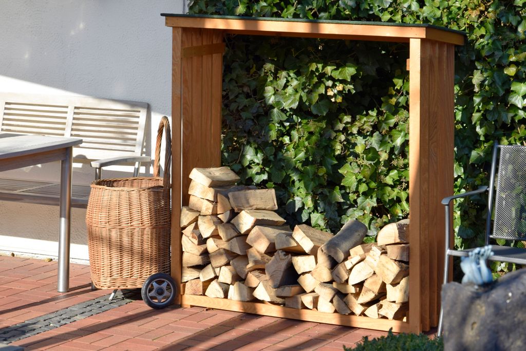 dobar Großes Kaminholzregal Wand XL aus Holz für draußen im Produktbild 6