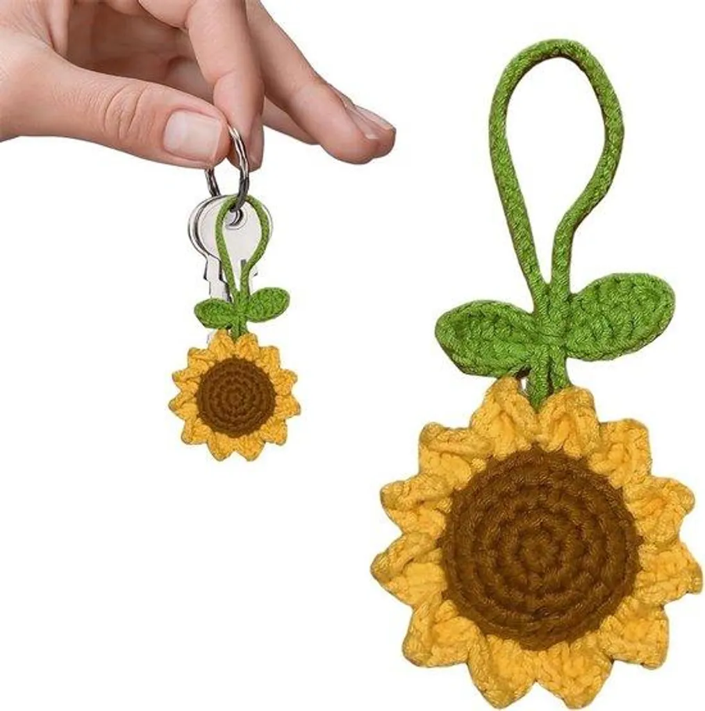 Petit pendentif fleur crochet rétro coloris pastel pour voiture zen