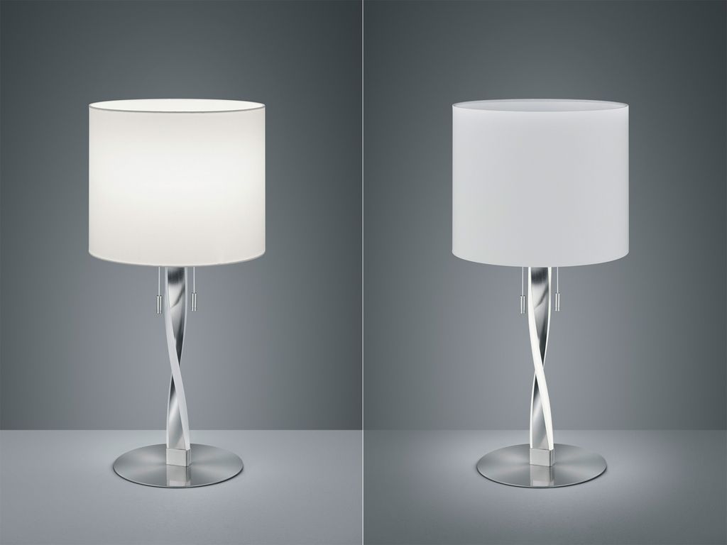 Große LED Tischlampe mit Stoff Schirm für Wohnzimmer Produktbild 