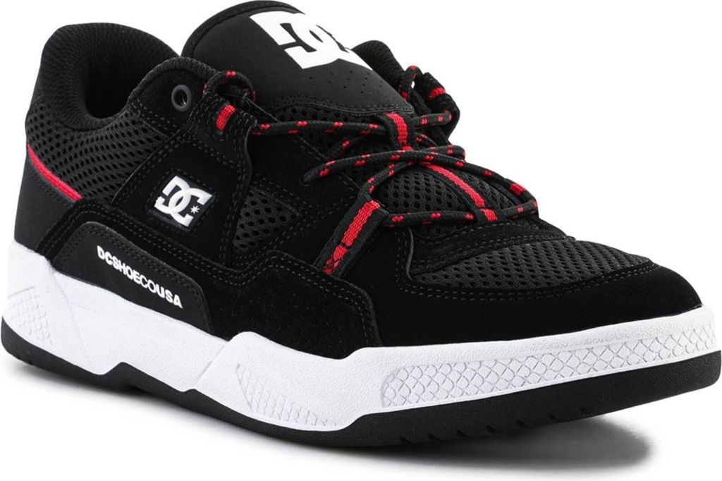 Dc Shoes 70s Inspired Volleyball Herren Abriebfeste Leder Mesh Trainer in Schwarz Koralle – undefined / Schwarze Koralle