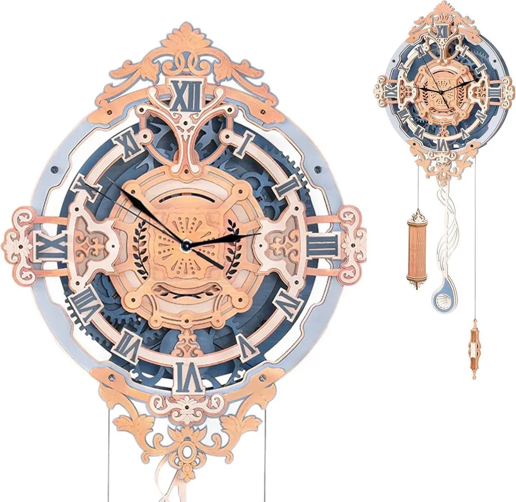 Horloge Murale Puzzle 3D en Bois : Décoration Unique et Design Mécanique