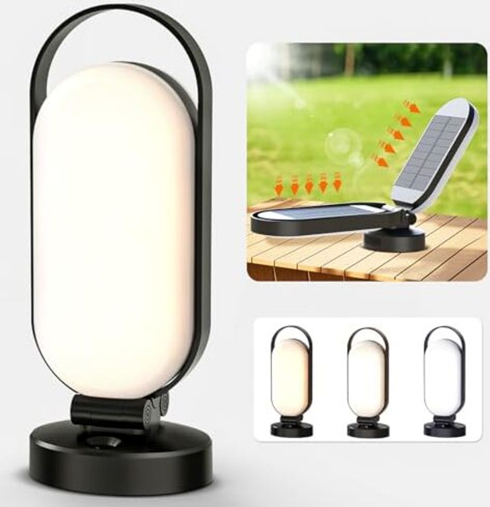 LED Campinglampe Aufladbar, 5000mAh Batterie Solar Camping Licht Outdoor, Faltbare Wasserfeste Aufhängen Laterne Zubehör Ausrüstung, Akku Lampen...