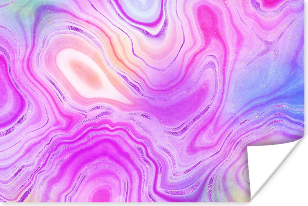 MuchoWow Poster Neon - Achat-Geode - Steine 120x80 cm - Bilder