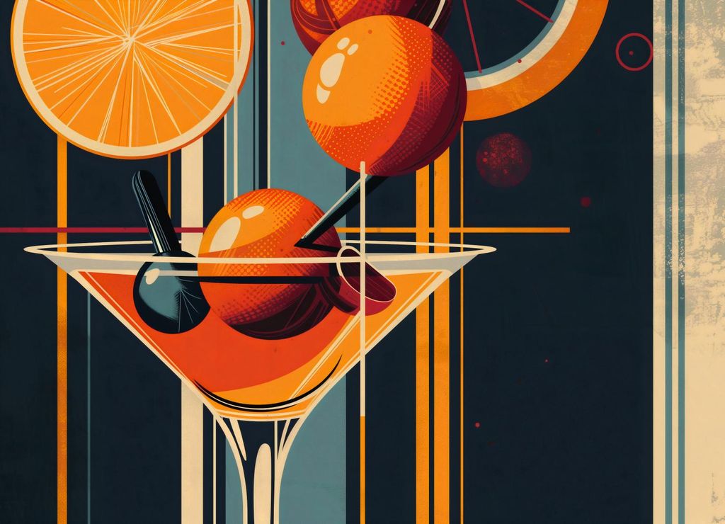 Plakat 18x13cm Cocktail im Stil