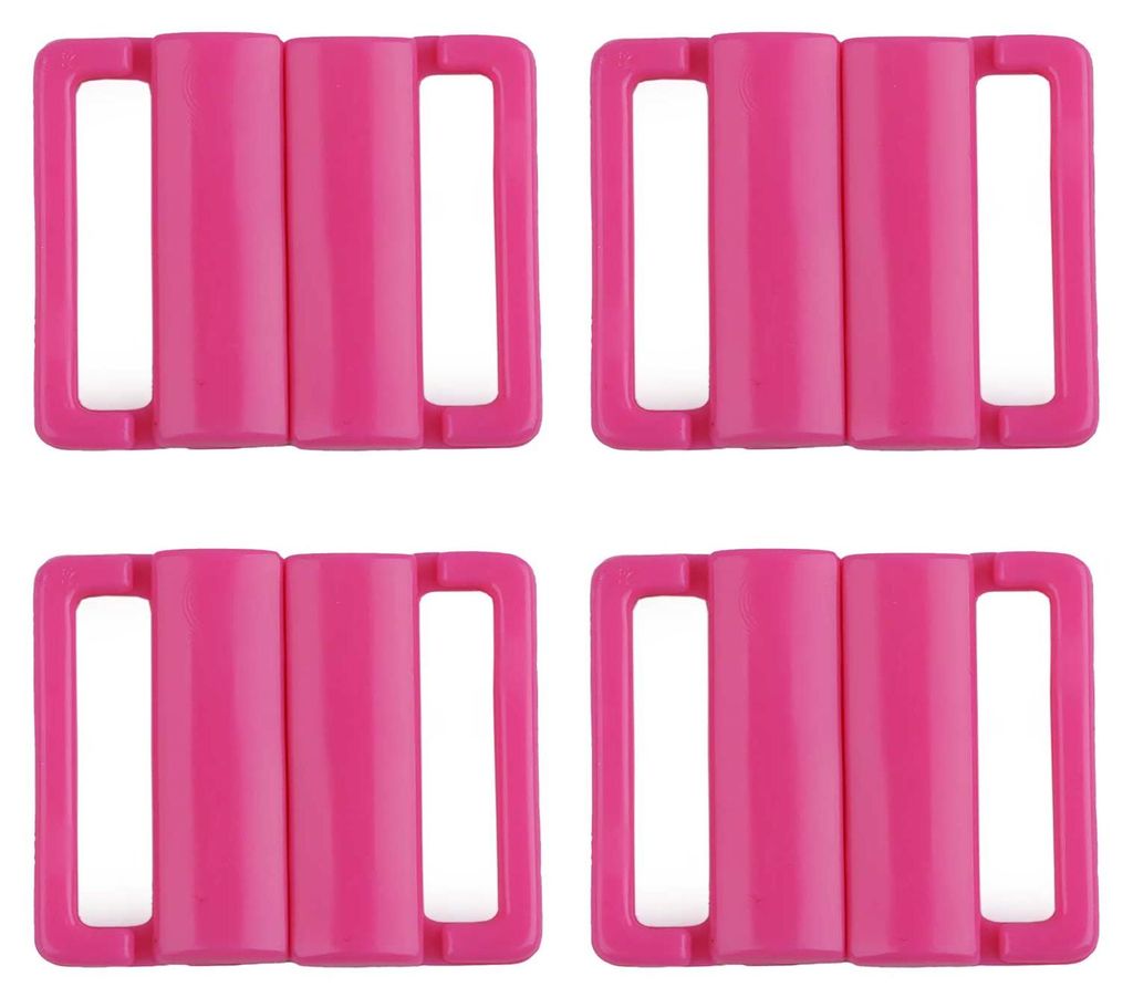 4 Modische Bikini-Verschlüsse 25mm Kunststoff Dessous BH Haken BH-Zubehör, pink