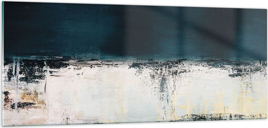 Bilder auf glas - Einteilig - Abstraktion gerieben schwarz - 100x40cm - Glasbilder - Wandbilder - Bilder - Wanddekoration aus Glas - Glas Bilder - ...