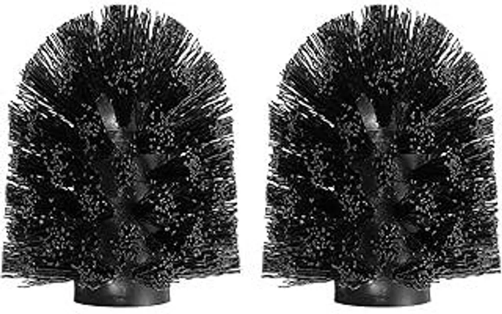 2x Ricambio Spazzola WC Nero Opaco - Filetto 15mm per Bagno Moderno