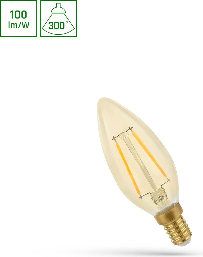 Spectrum LED E14 C35 Retroshine 5W Filament klar 490lm Produktbild 