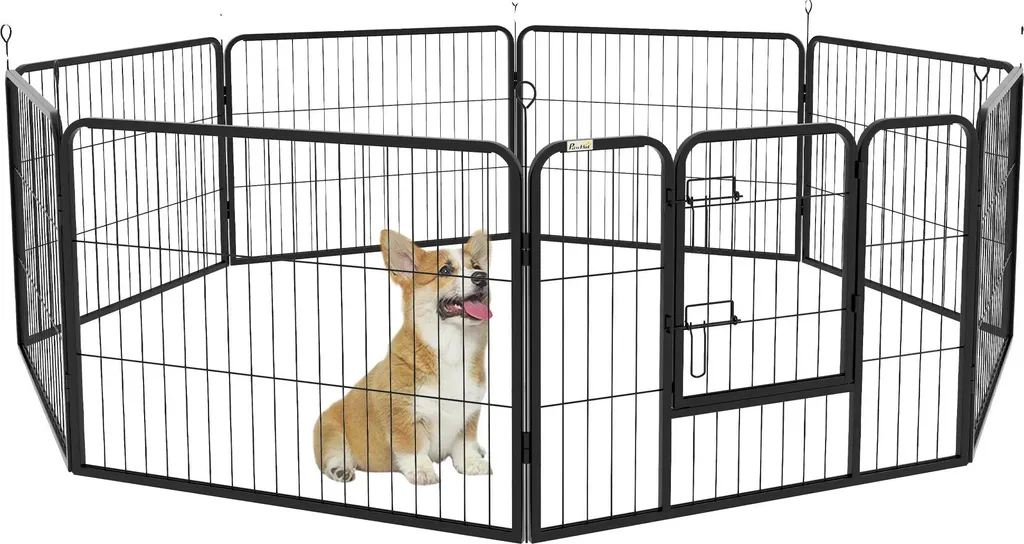 Aire de jeux pour chiens en acier noir robuste 80x60cm Modèle SafeDog
