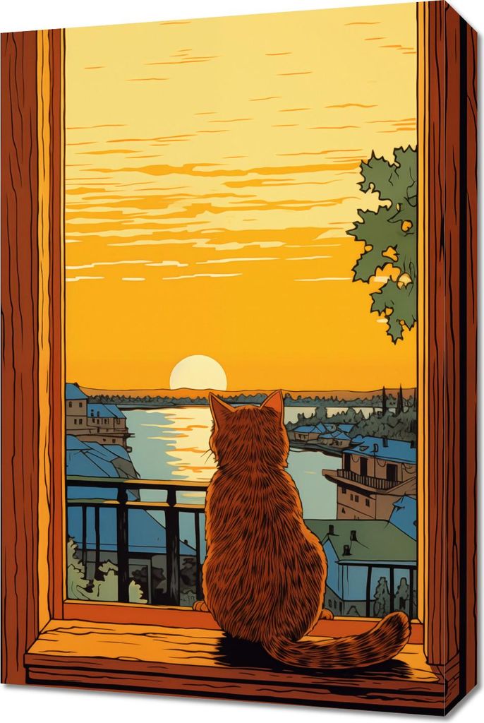 Bild 40x60cm Sonnenuntergang durch Katzenaugen