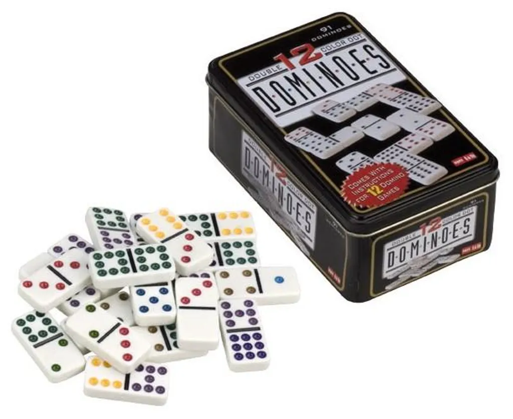 Domino Double 12 Couleur Points Gravés pour Lecture Facile