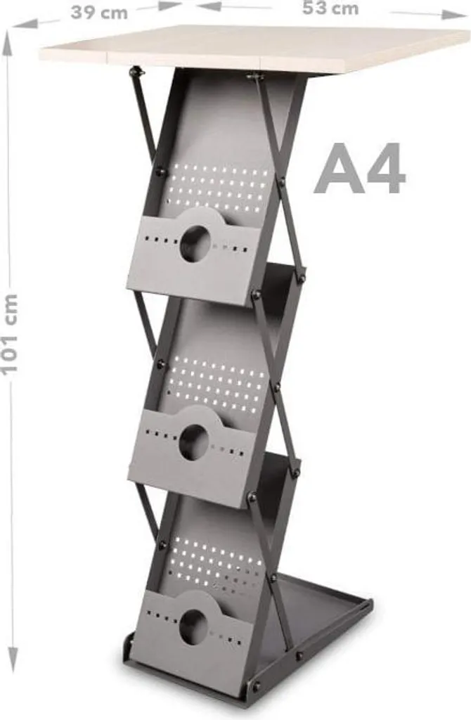 Porte-brochures et comptoir 2en1 Concord en aluminium portable