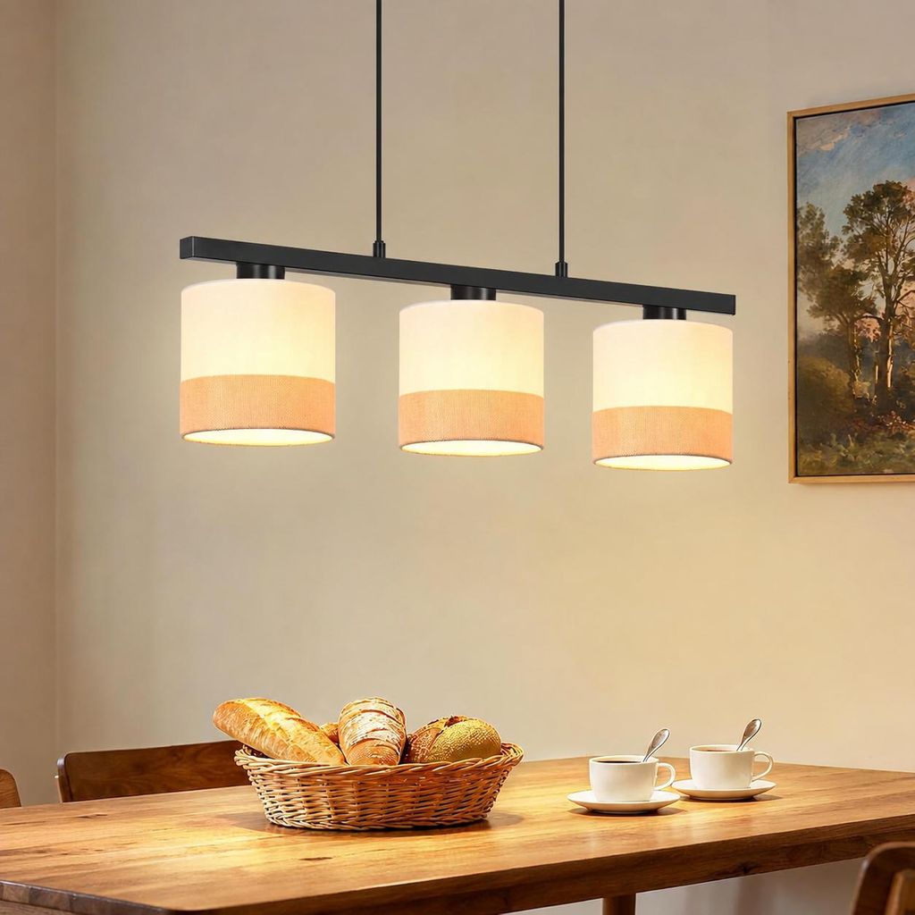 ZMH Table de salle à manger Lampe suspendue 3 flammes Image du produit  Image générée par une IA