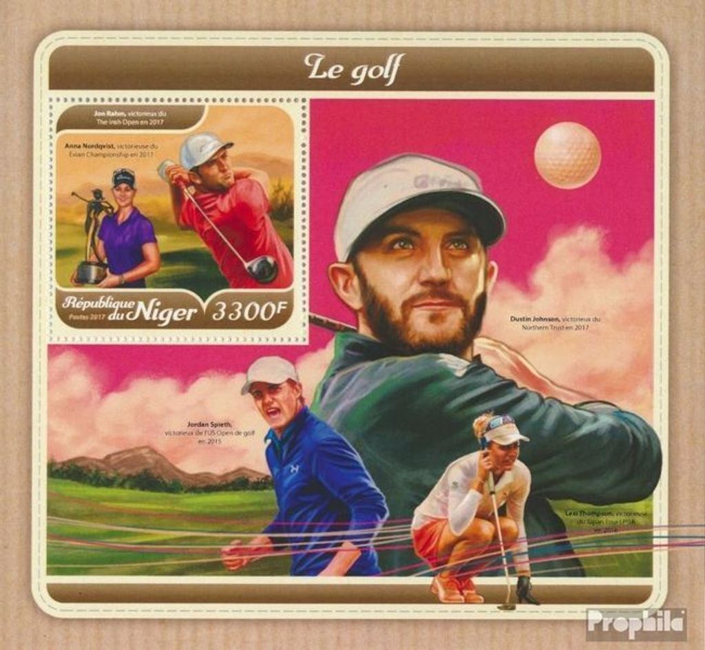 Briefmarken Niger 2017 Mi Block 787 (kompl. Ausg.) postfrisch Golf