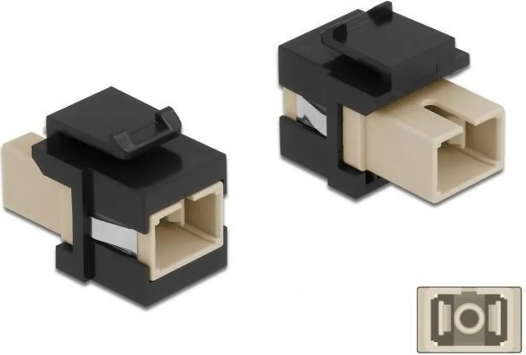 Accoppiatore Keystone SC a SC Simplex Nero-Beige | Connettore Fibra Ottica