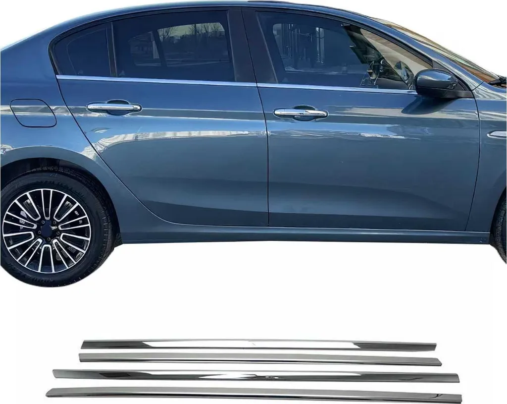 Profili Finestrini Cromo Fiat Tipo 2016-2025 Acciaio Inox Specchio