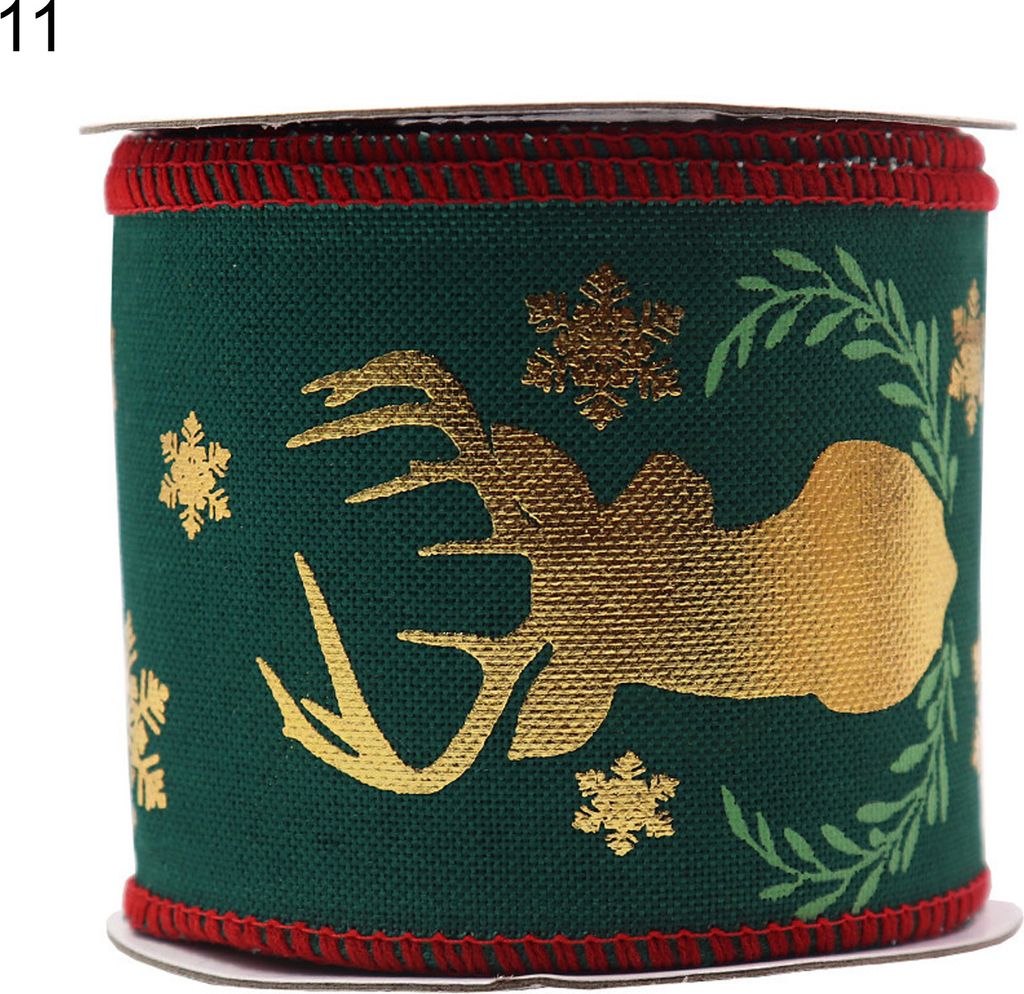 1 Roll 5 Meter Weihnachtsfest-Wickelband Anti-Falten-Polyester Geschenk Bouquet Packing Ribbon Home Dekorationen-11