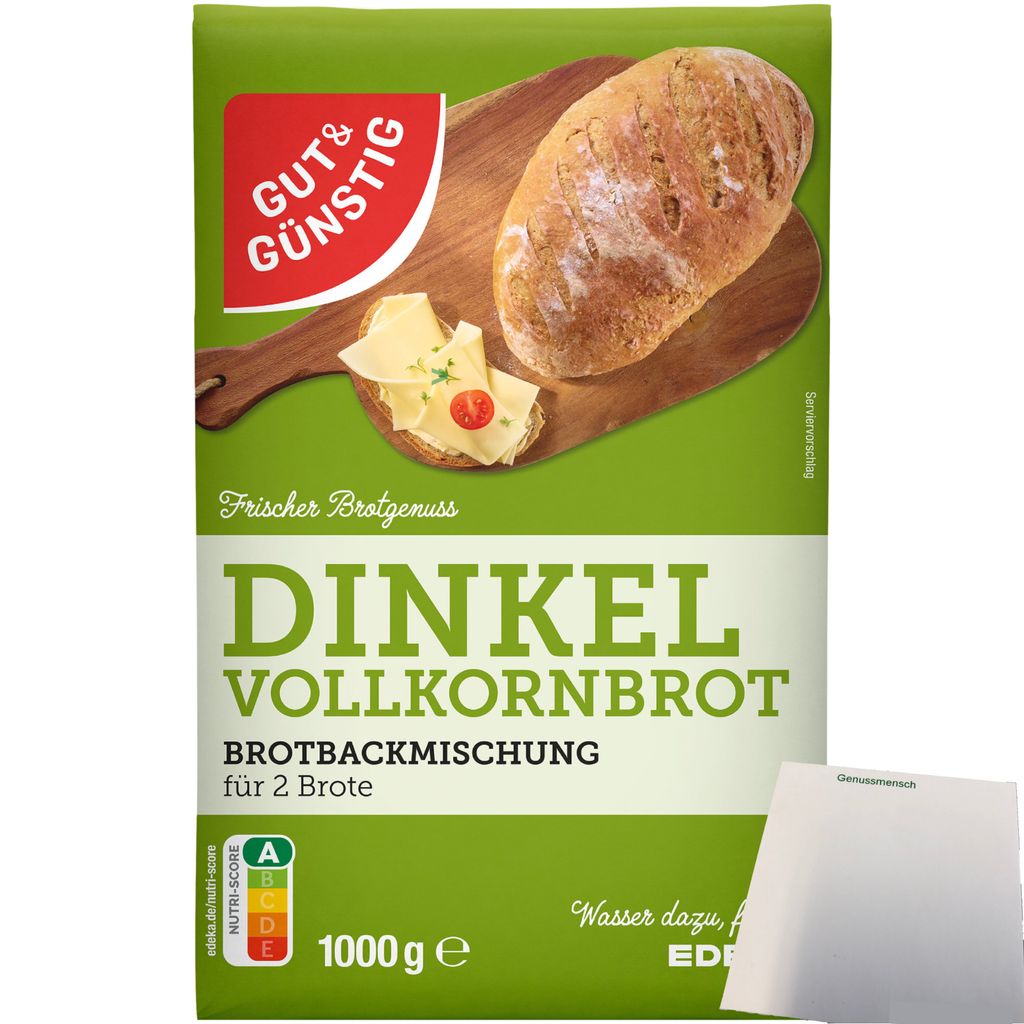 Gut & Günstig Brotbackmischung Dinkelvollkornbrot (1000g Packung) + usy Block