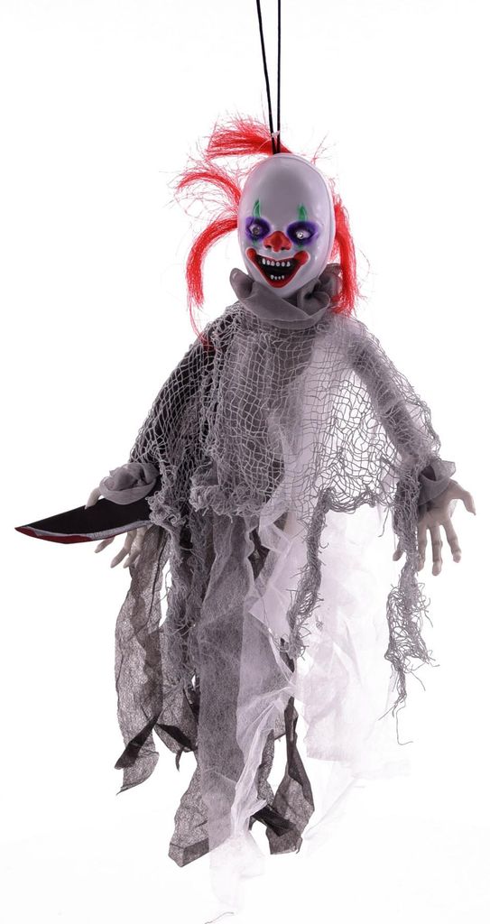 Halloween Dekoration - Hänge Clown mit Messer (mit Produktbild 