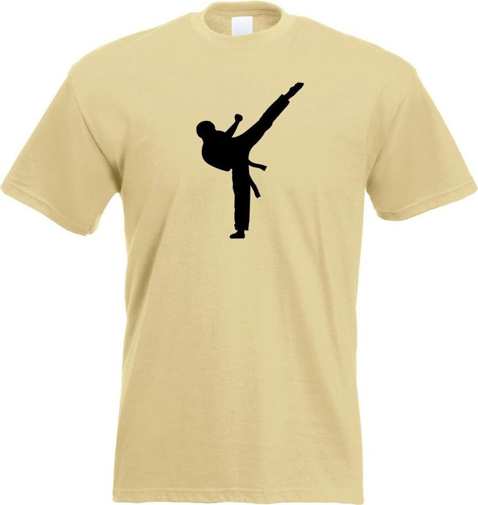 Kiwistar - T-Shirt - Khaki - Karate Kampfsport Kämpfer Motiv Bedruckt Funshirt Design Print - mit Motiv Bedruckt - Funshirt Design - Sport - Freiz...