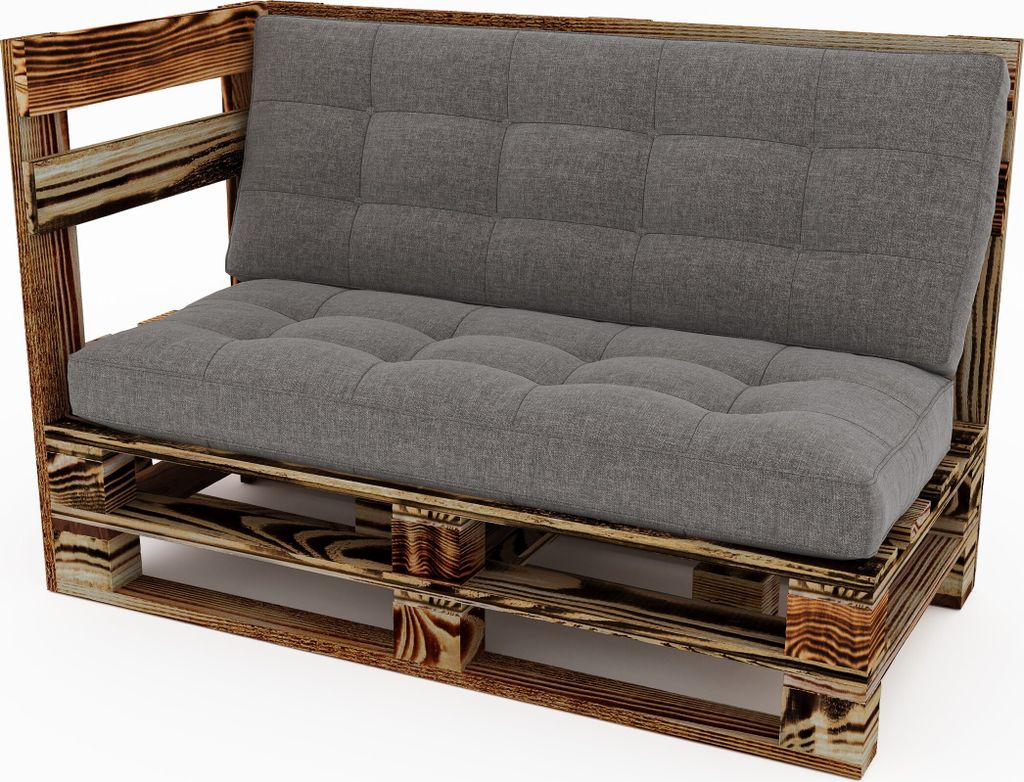 Lermowood Palettenmöbel Mpe Eckbank 100 x 60 cm Geflammt | Europaletten Indoor und Outdoor Lounge Gartenmöbel Holz Gartenmöbel Set Lounge Möbel...