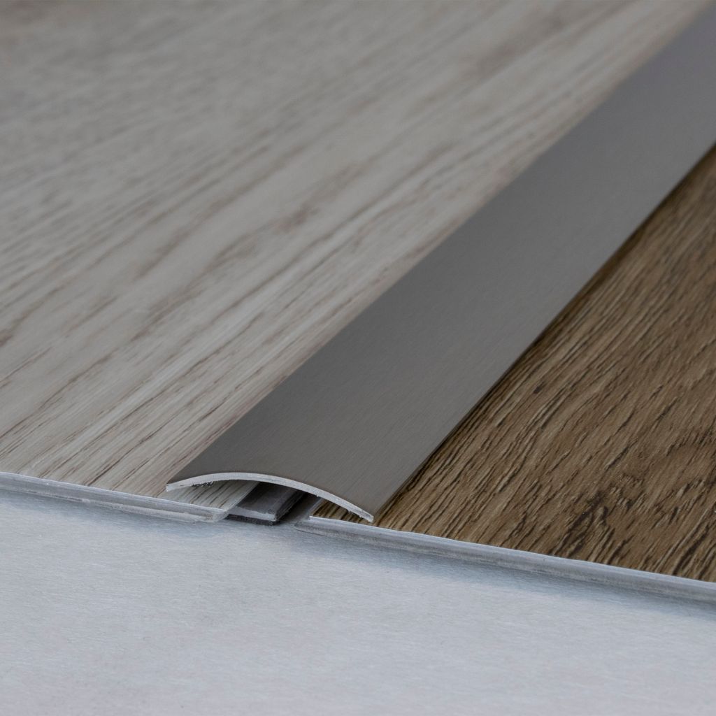 PROVISTON | Übergangsprofil | Edelstahl | Edelstahl matt | Breite 28 mm | Höhe 1 mm | Länge 1000 mm | Seitlich Gebohrt | Übergangsschiene | Üb...