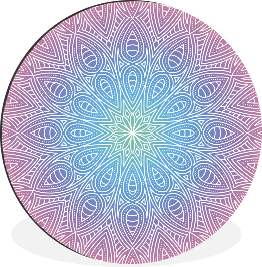 MuchoWow Aluminium Wandkreis Mandala mit Details Ø 90 cm Wanddeko Modern Wohnzimmer - Mauerkreis - Wandbilder - Runde Bild - Bild aus Aluminium ...