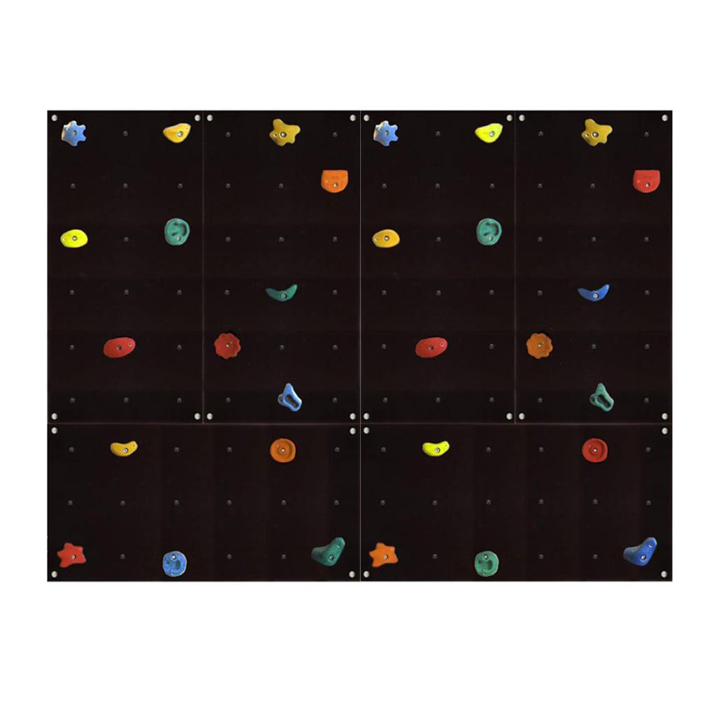 Kletterwand Outdoor mit bunten Klettersteinen und Montagematerial für Kinder und Erwachsene Größe: 6 Platten (3,90 m²)