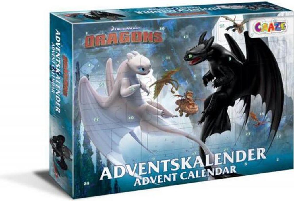 CRAZE 14828015 Adventskalender Dragons 41 x 32,5 x 6,2cm