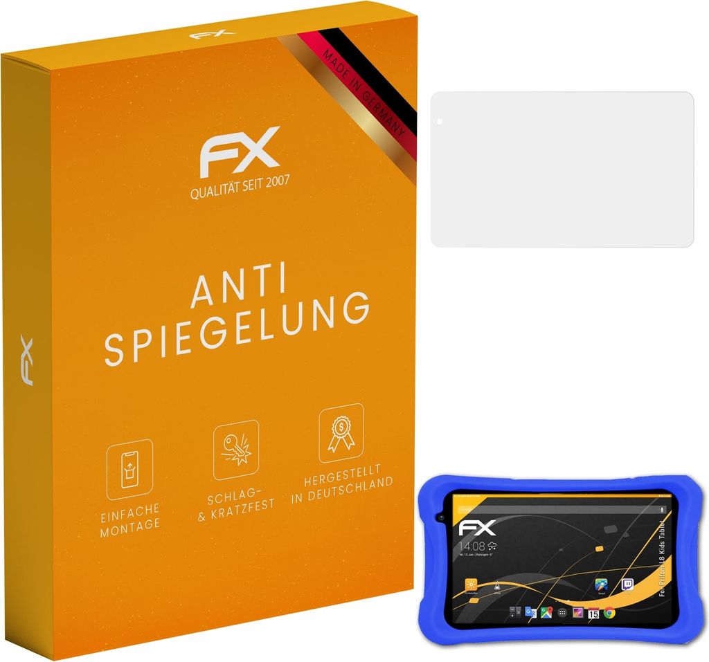 atFoliX FX-Antireflex 2x Schutzfolie kompatibel mit Pritom L8 Kids Tablet Displayfolie