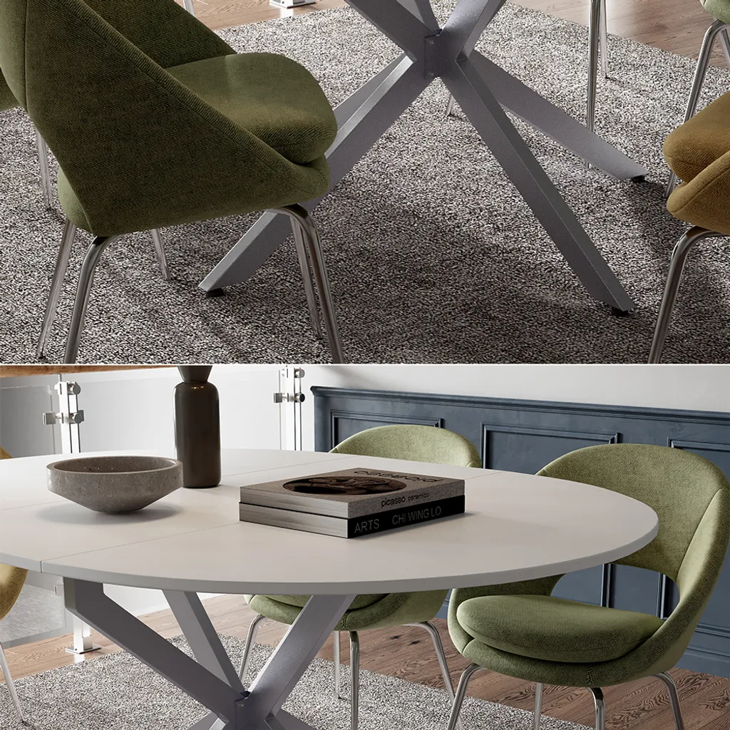 Table Vicco Loyd 120 cm blanc et gris : design moderne et robuste 51778 - 5