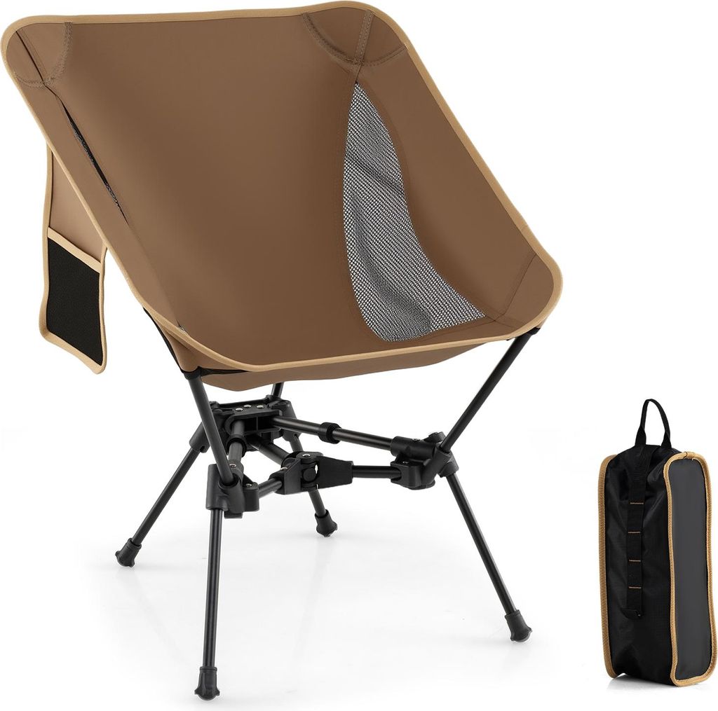 COSTWAY Campingstuhl faltbar, ultraleichter Klappstuhl mit Seitentasche, klappbarer Angelstuhl Faltstuhl 150 kg Tragfähigkeit