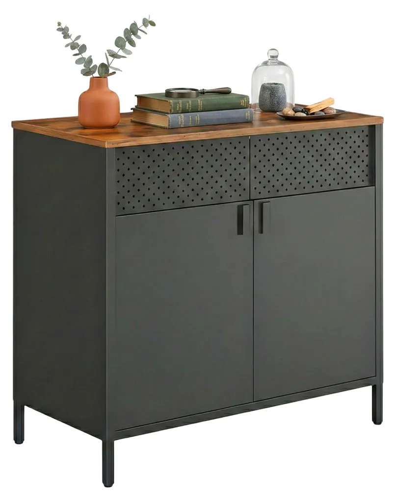 Armoire métallique à 2 portes Relaxdays modulable avec étagères amovibles